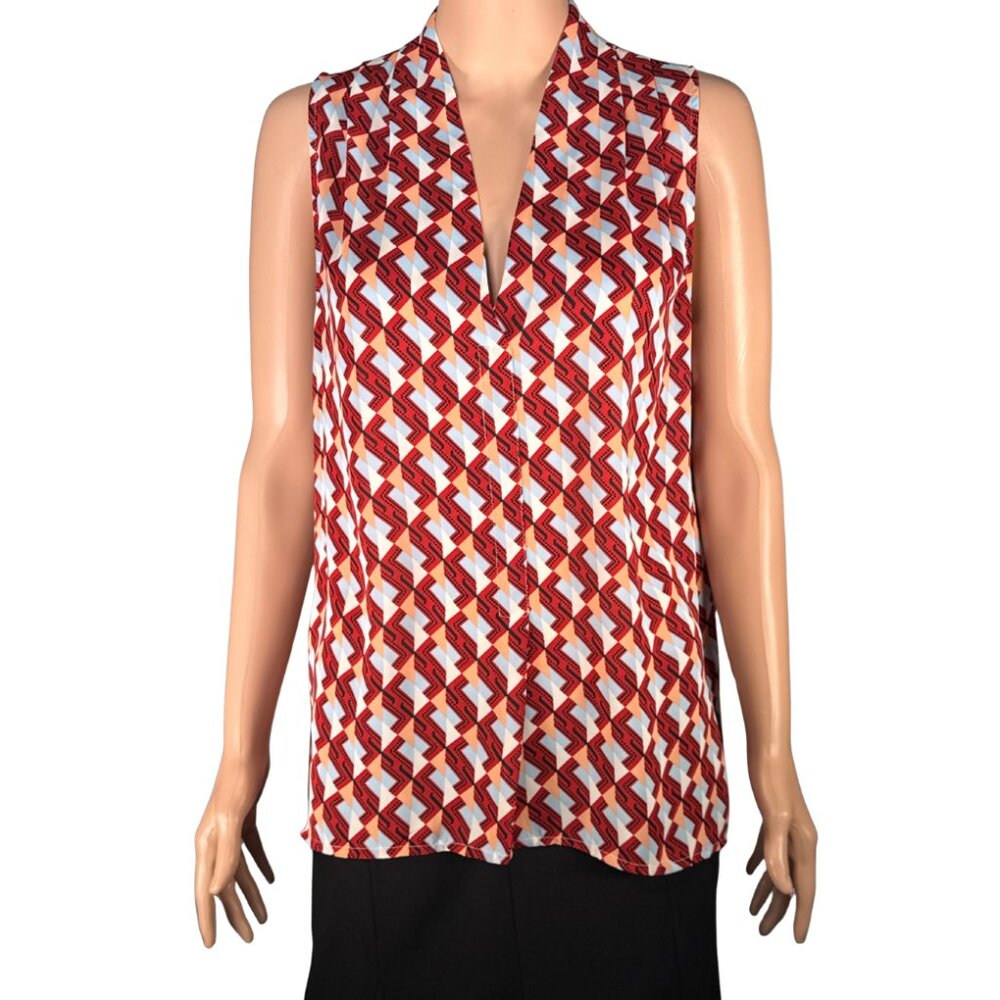 Laundry by Shelli Segal Sleeveless Geometric Print Blouse Size S‎